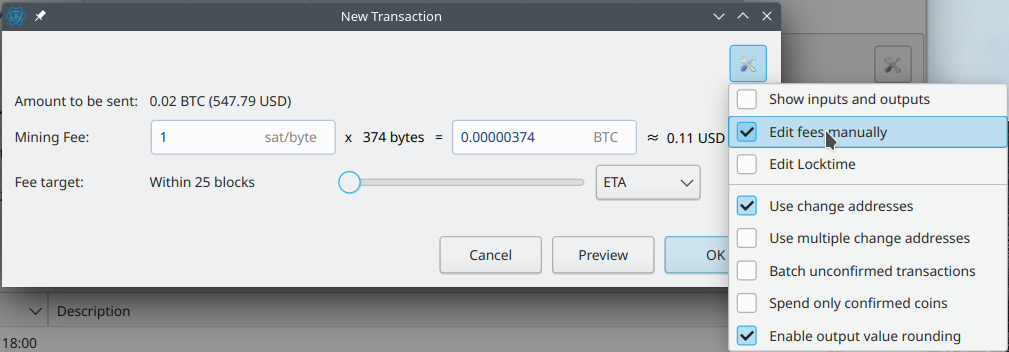 Bitcoin (BTC) transaction fee converter/calculator