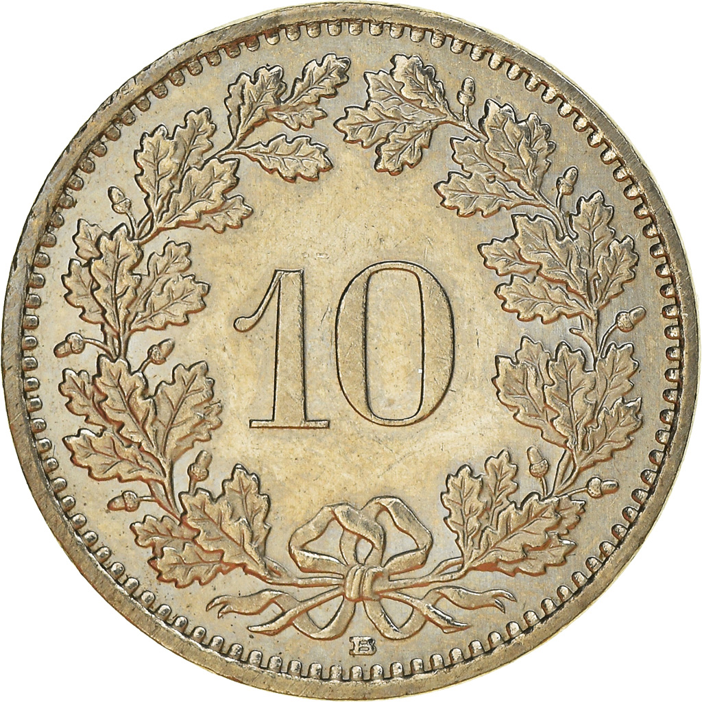 10 Rappen (Libertas; nickel) - Switzerland (date) – Numista