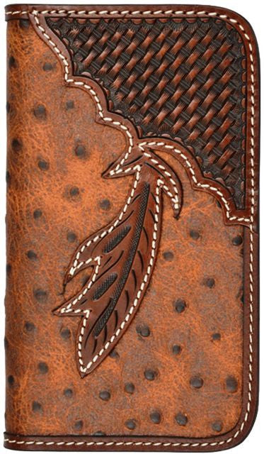 Tony Lama Tony Lama Men's Ostrich Textured Leather Rodeo Wallet W4