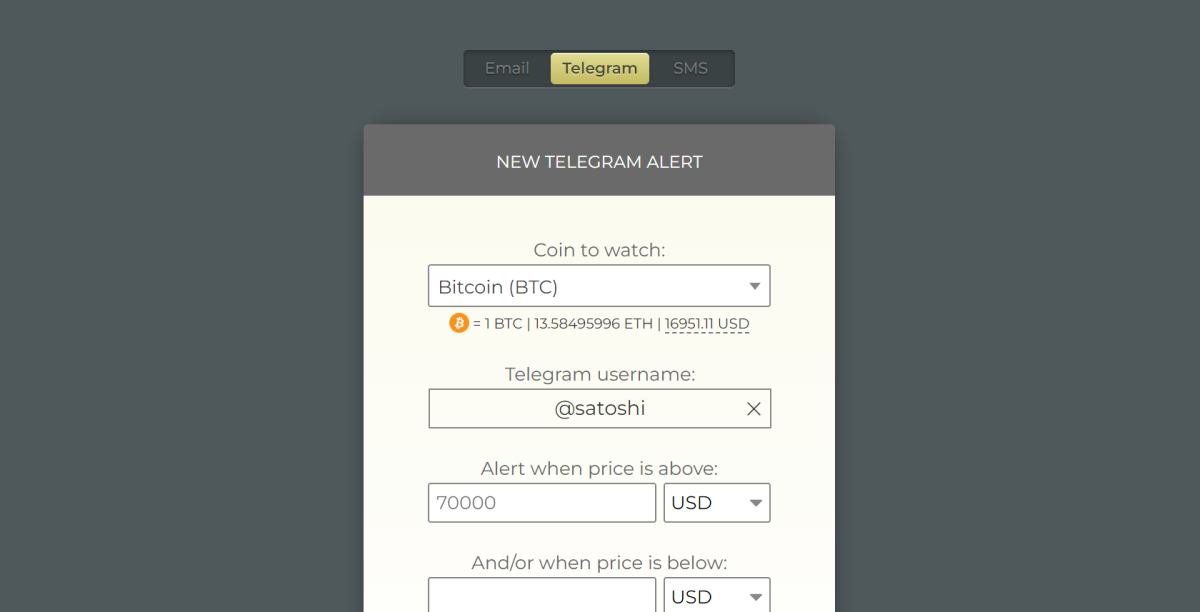 Telegram Bot For Bitcoin & Crypto Notifications - Cryptocurrency Alerting