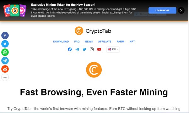 CryptoTab Browser - Lightweight, fast, and ready to mine!