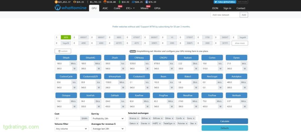 Bitcoin (BTC) Mining Profit Calculator - WhatToMine