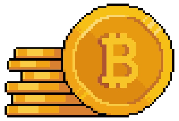 Pixel Art Outline Funny Character with Bitcoin Emblem | MUSE AI