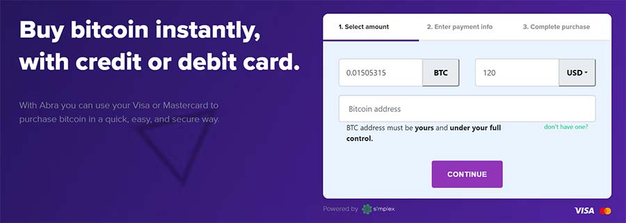 Abra enables VISA and MasterCard option to buy bitcoin – CryptoNinjas