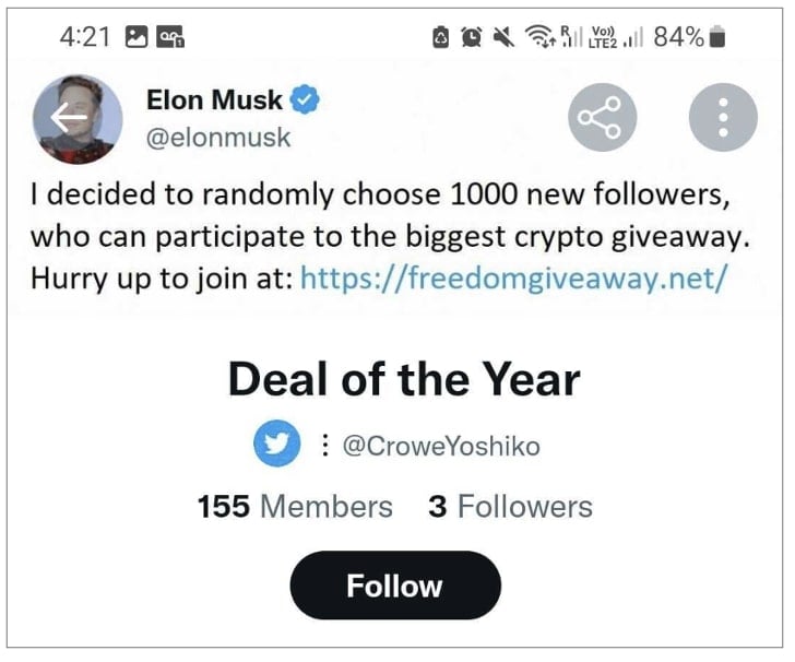 TikTok flooded by 'Elon Musk' cryptocurrency giveaway scams