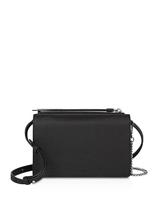 ALLSAINTS Fetch Leather Chain Wallet Crossbody Bag in Coral Pink | Endource