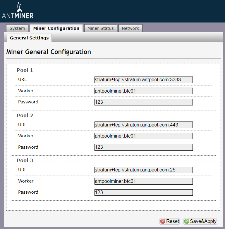 Connect Antminer S9i/S9/T9/S7 to the mining pool - Antpool/cryptolove.fun | Zeus Mining