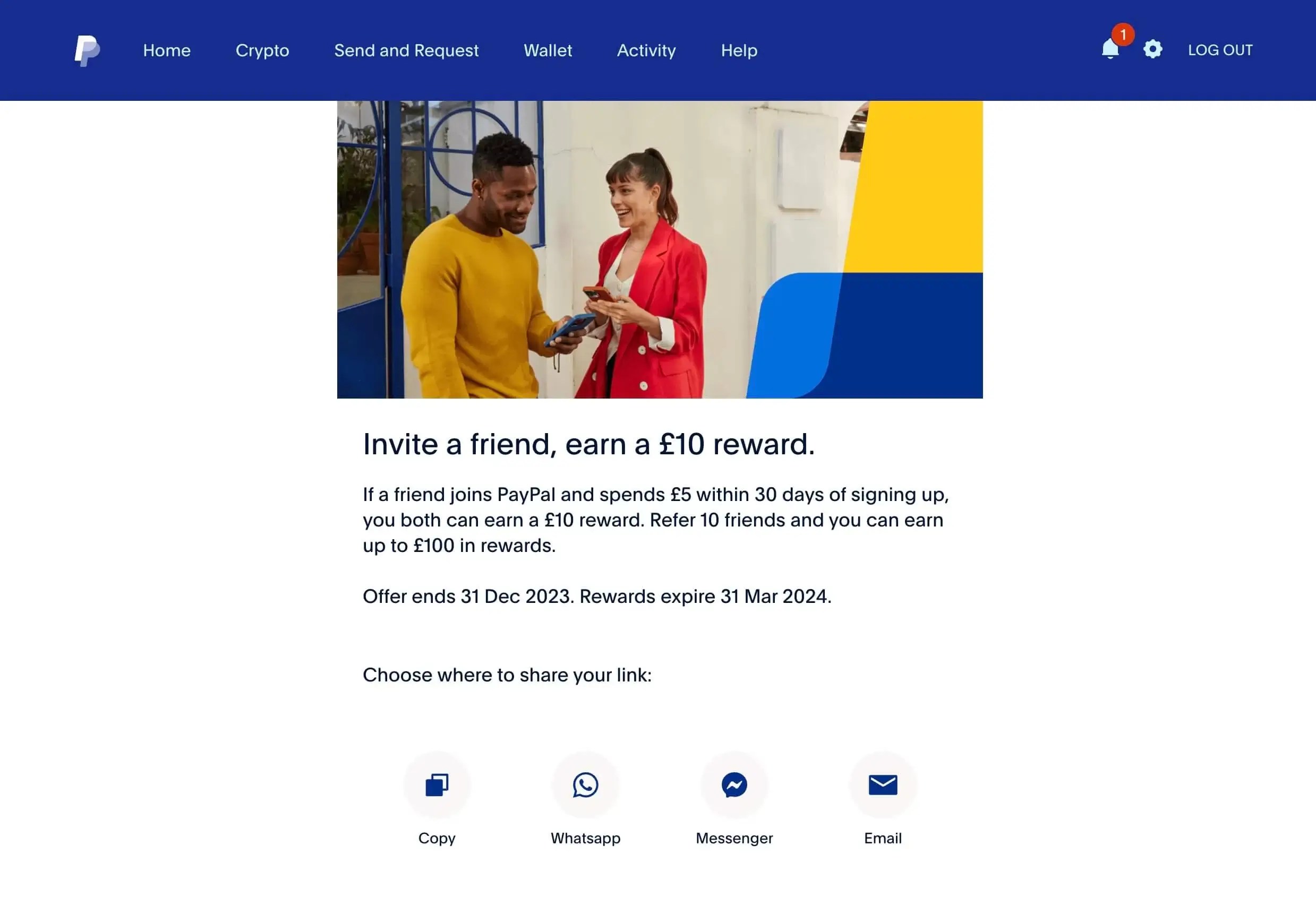 PayPal £10 Sign-Up Bonus Referral code