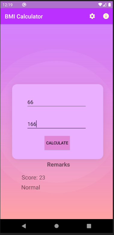 BMI Calculator Project in Android with Source Code and Report - kashipara