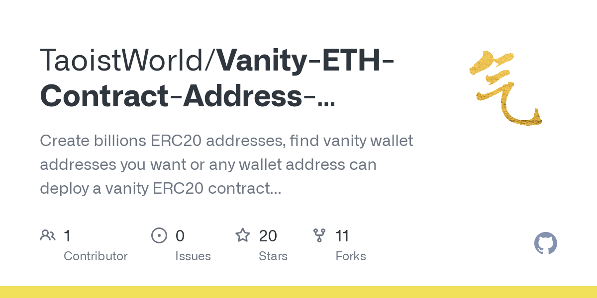 Vanity-ETH | Ethereum vanity address generator