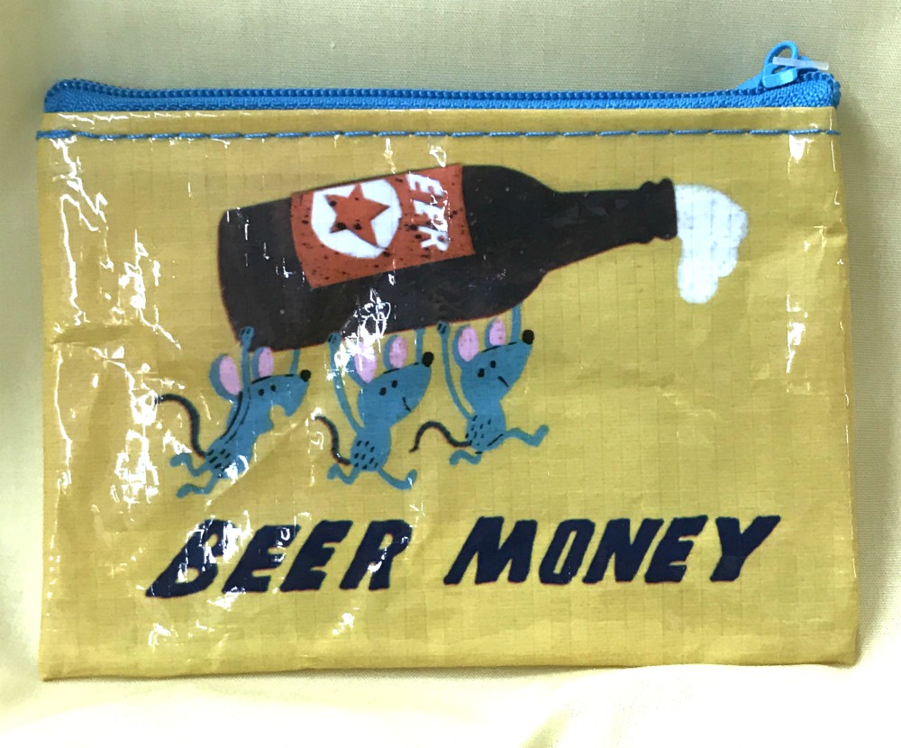 Blue Q Coin Purse: Beer Money – Comfort Zone