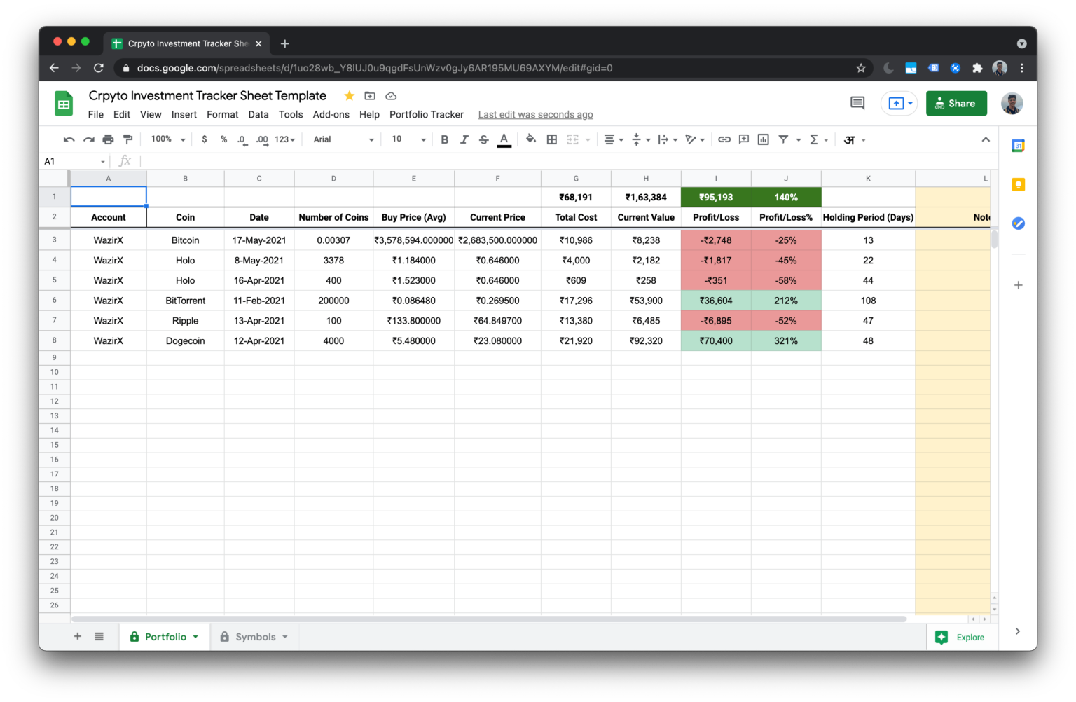 Cryptosheets | Real-time Cryptocurrency Add-In for Excel & Google Sheets