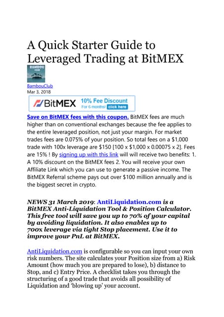 BitMEX Tutorial - Guide To BitMEX Exchange Fees & Leverage Trading