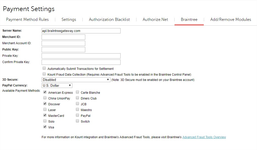 Multiple Braintree '' Error/'Void' Transactions