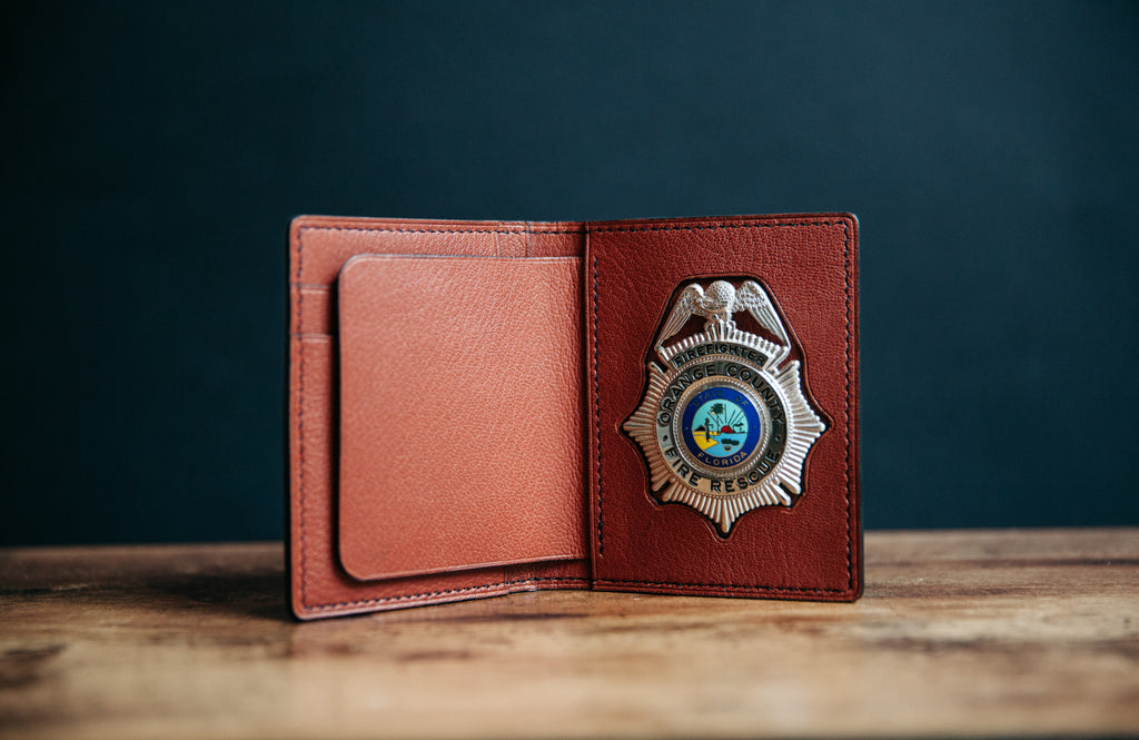 Saddle Brown Leather Police Badge Wallet | Police badge wallet, Badge wallet, Saddle brown leather