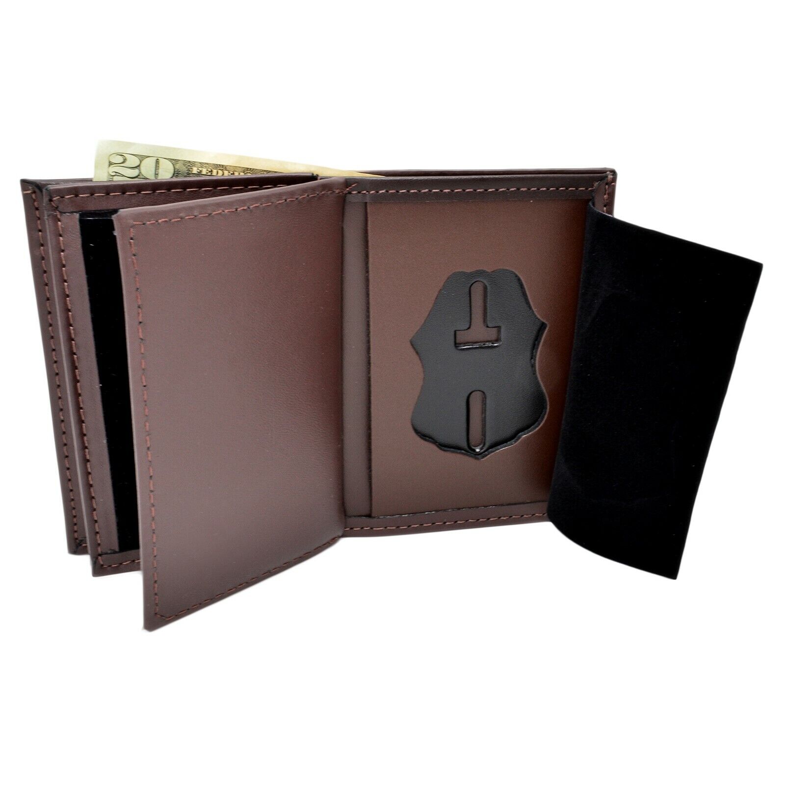 Badge Wallets for Law Enforcement, Police , FBI Handmade in the USA – Bull Sheath Leather