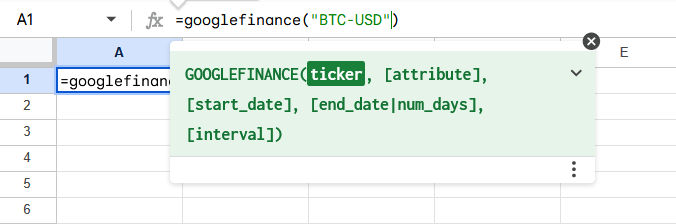 GOOGLEFINANCE - Google Docs Editors Help