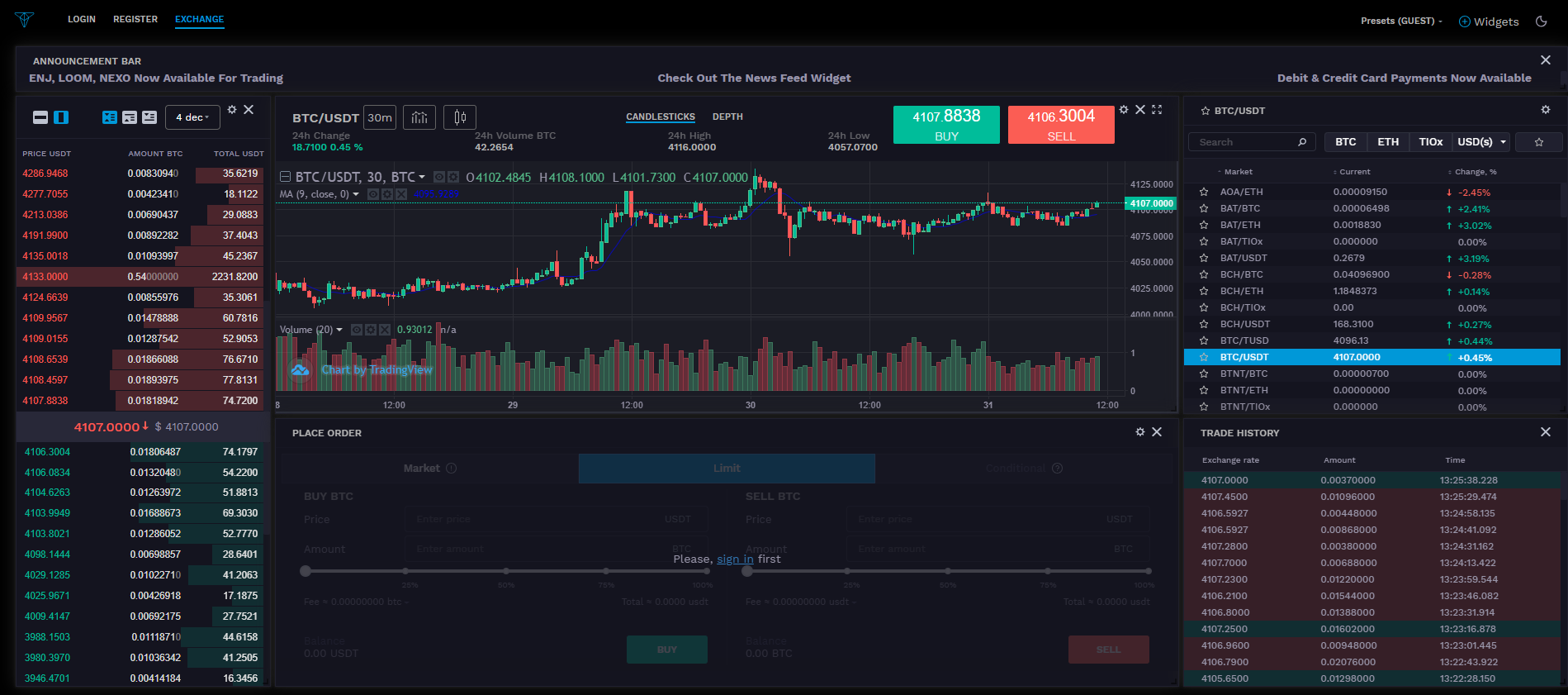 BTC USDT | Spot Trading | cryptolove.fun