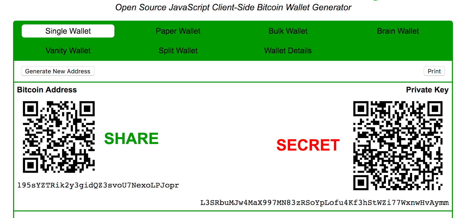 Generate free online random Bitcoin addresses +> GeneratePlus