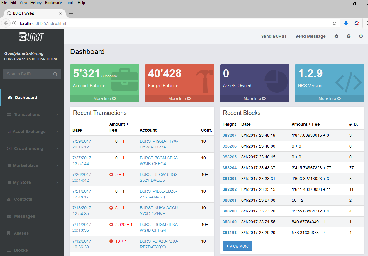 Burstcoin Login