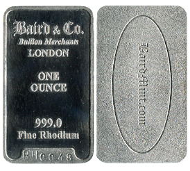 PAMP Suisse Rhodium Bar - Dave And Co Metals