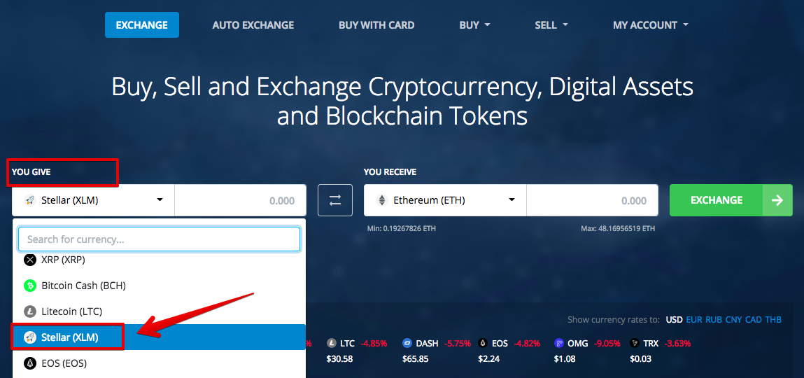 1 Ethereum to Stellar or convert 1 ETH to XLM