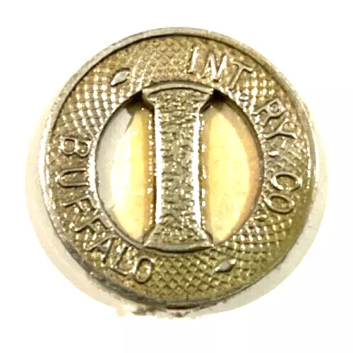 INTERNATIONAL RAILWAY CO. Transit Token - Good For One N.F. Fare - OFF CENTER $ - PicClick