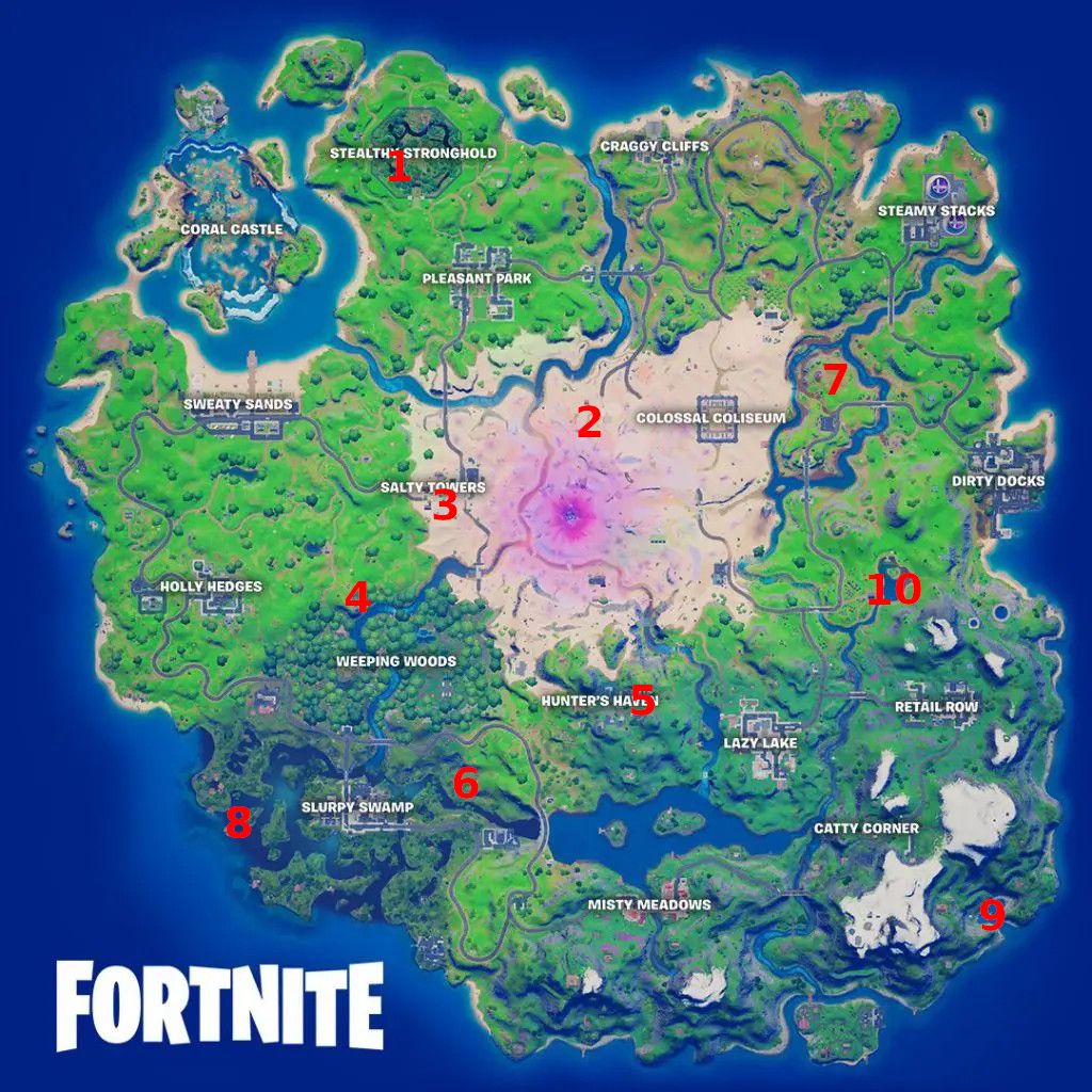 Every Week 8 XP Coin Location in Fortnite Season 4