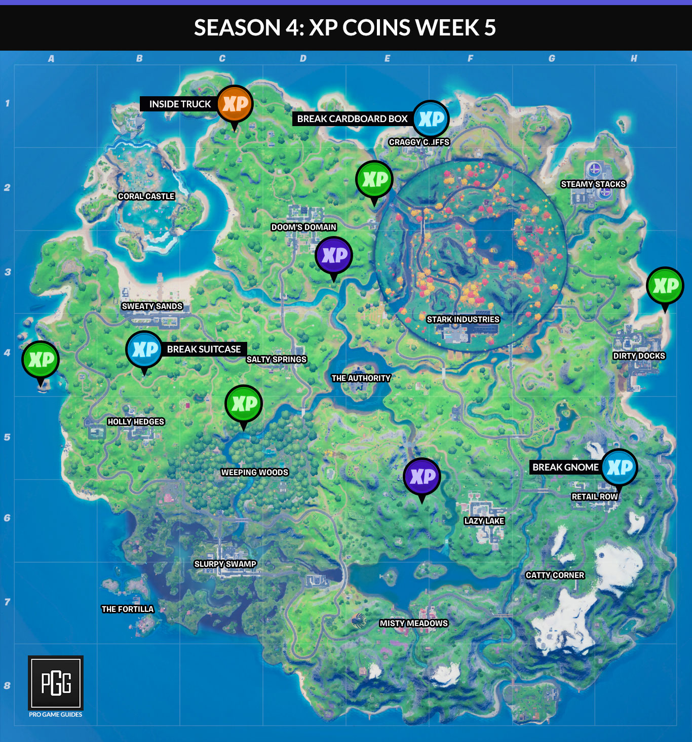 All Fortnite Season 3 Week 5 XP Coin Locations