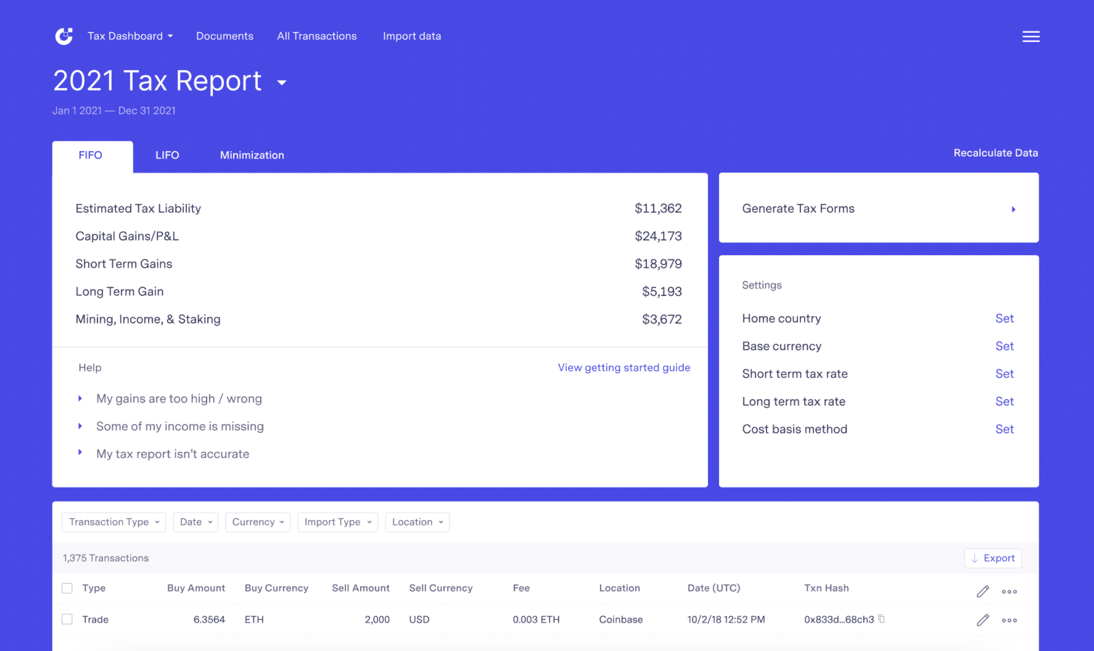 CoinTracking · Crypto Tax Report