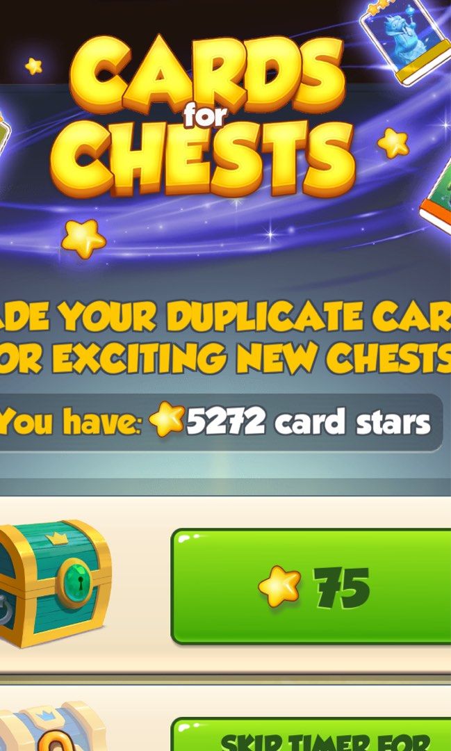 Golden Cards from the Chests in Coin Master