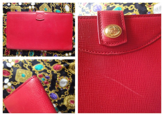 Christian Dior Red Smooth Calfskin Leather J'ADIOR Wallet on Chain Clutch Bag - Yoogi's Closet