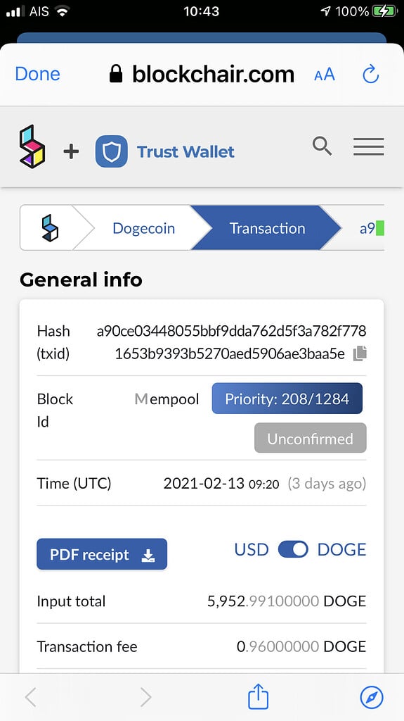 Dogecoin Transactions | Bitquery