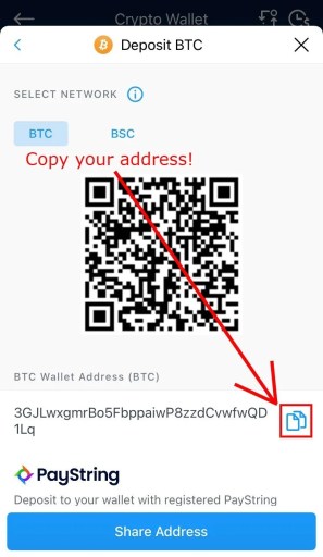 How do I view & copy my wallet addresses?