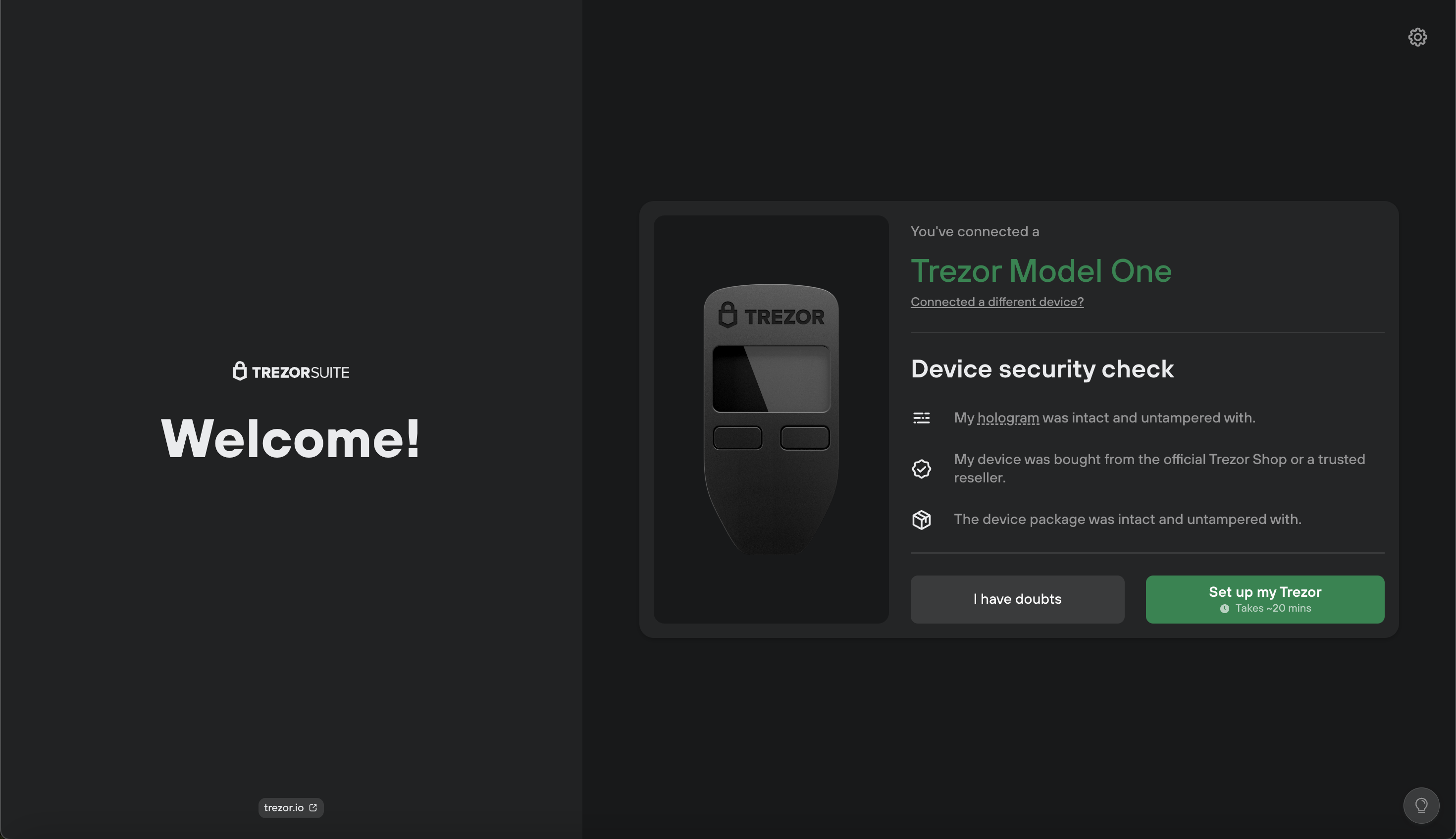 How do I upload a key using my Trezor?