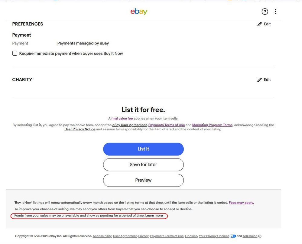 Payment on hold - Ebay new system WTF? | Mumsnet