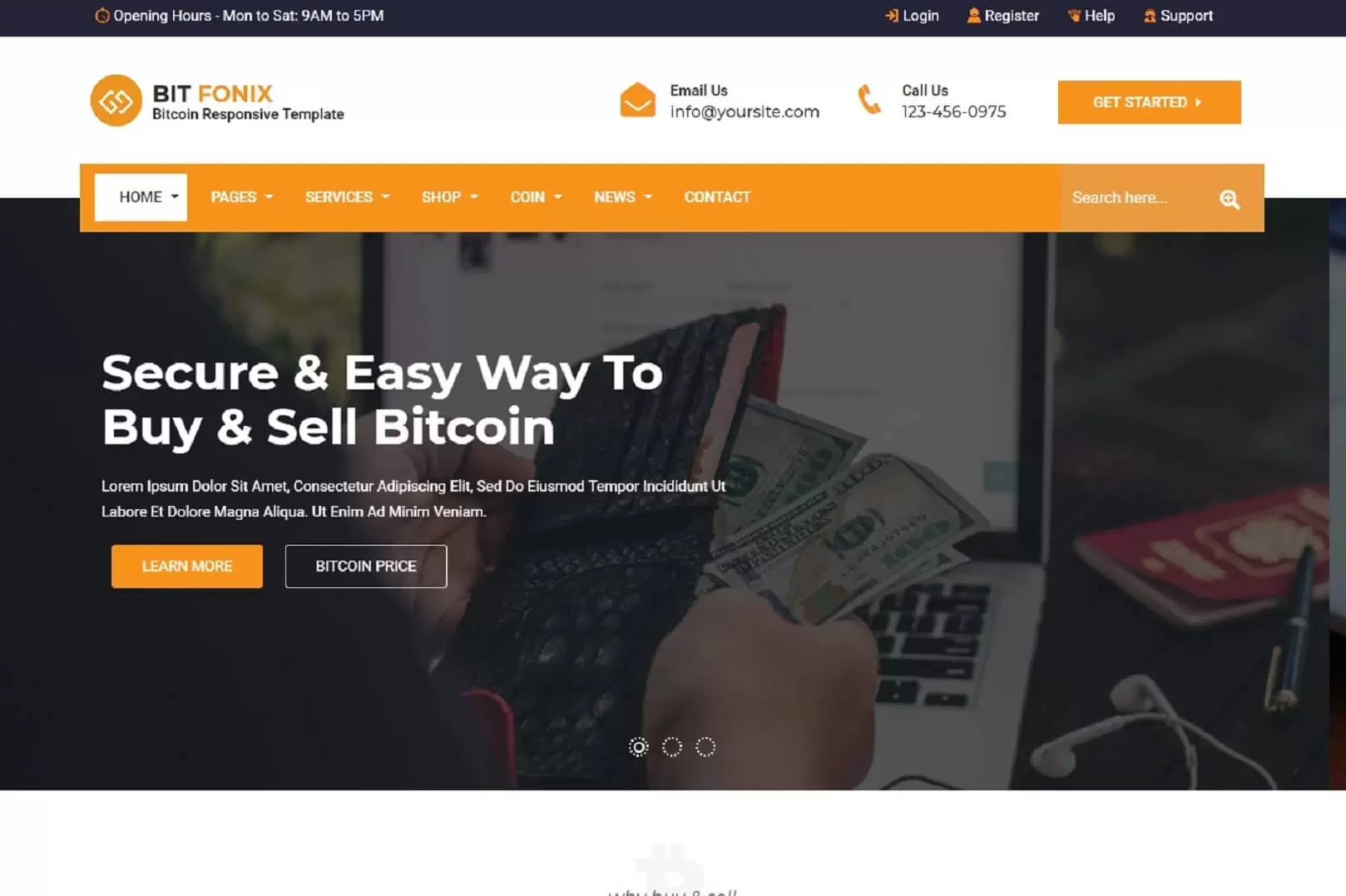 Bitfonix - Bitcoin Crypto Currency HTML website Template free download