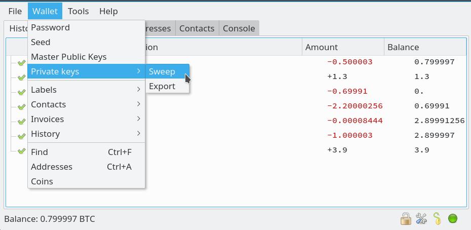 Added the option to export your private keys to csv - electrum - Electrum Bitcoin wallet