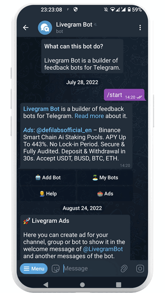 ETH Ads Telegram Bot Details, Rating and Reviews - Telegram Directory