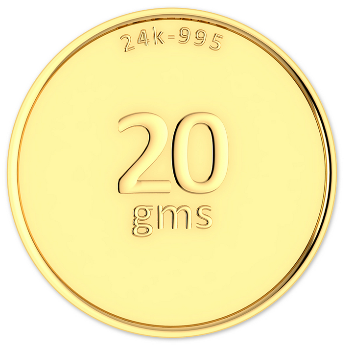 Buy Lakshmi Shankh Shape 24k () 20 gm Gold Coin Online | MMTC-PAMP