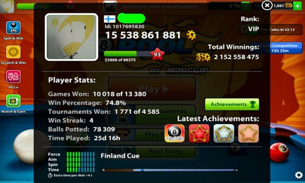 8 Ball Pool loading screen | Pool coins, Pool balls, Free pool games