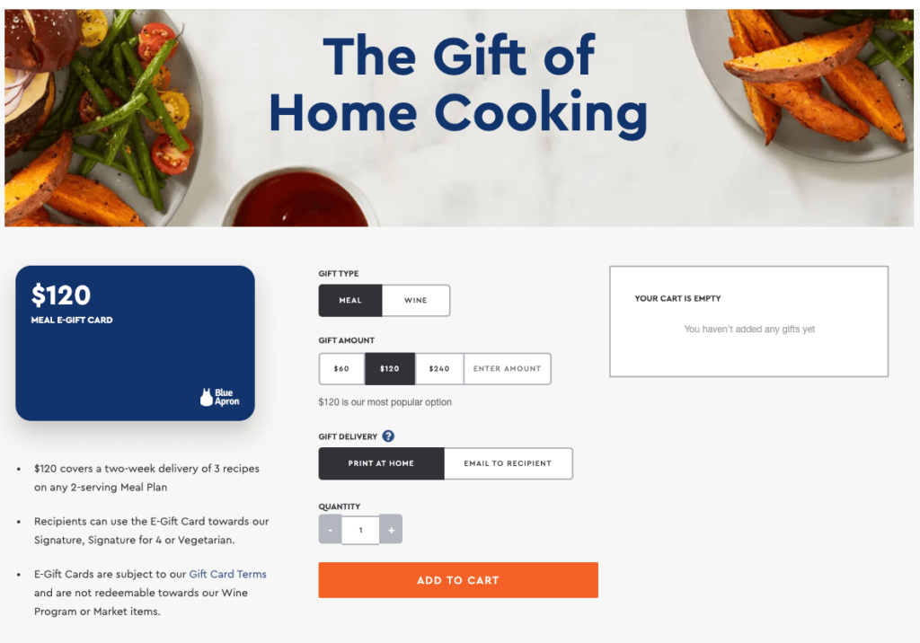 Costco: Purchase $ Blue Apron Gift Card for $