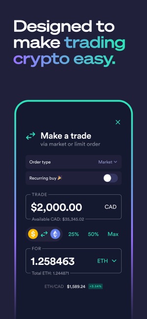 Easy crypto trading for Canadians | Newton