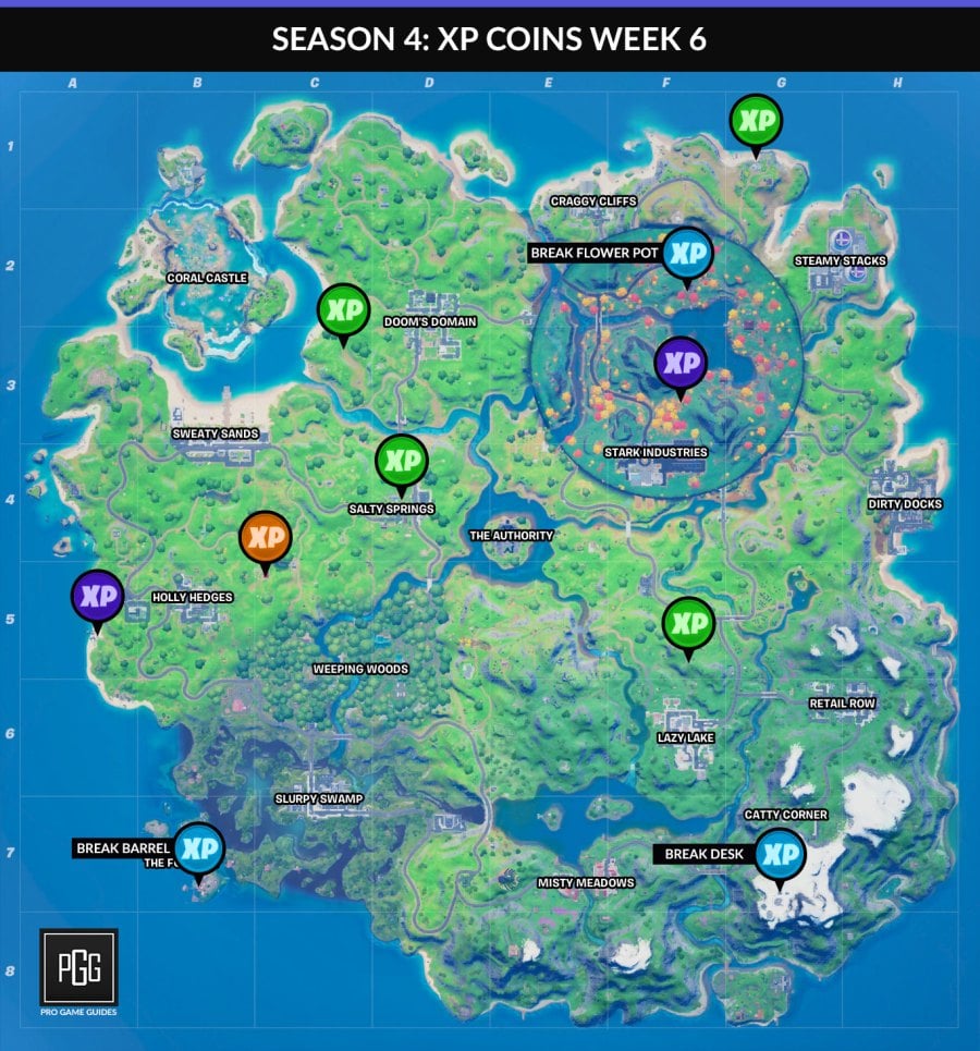 Fortnite Chapter 2 Season 4: Week 2 XP Coins Locations