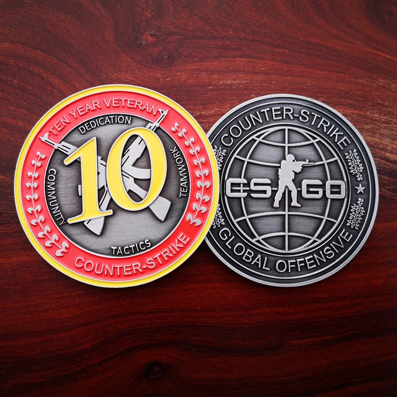 CSGO CS GO Counter Strike Ten Year Veteran Coin 10 years Medal Coin CS | BonoGifts