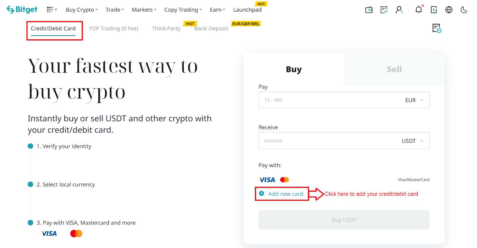 How to buy Bitcoin with a credit card without verification in 