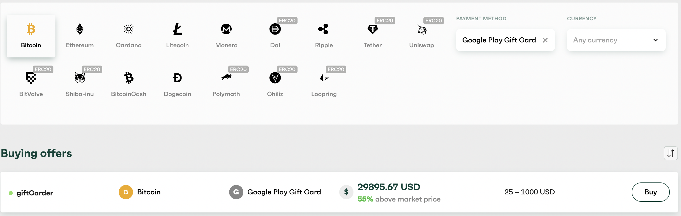 Buy or Sell Google Play Gift Card for Crypto - Cheap Voucher