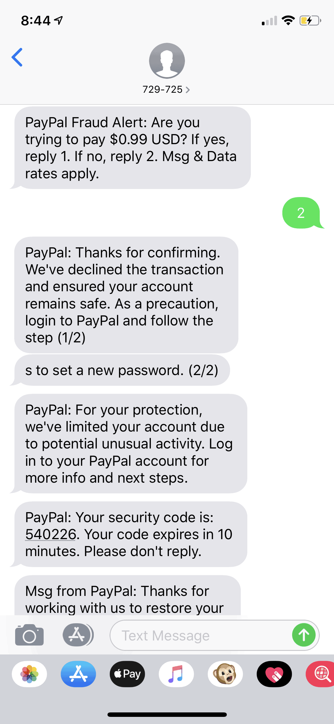 Solved: Text message from - Page 7 - PayPal Community