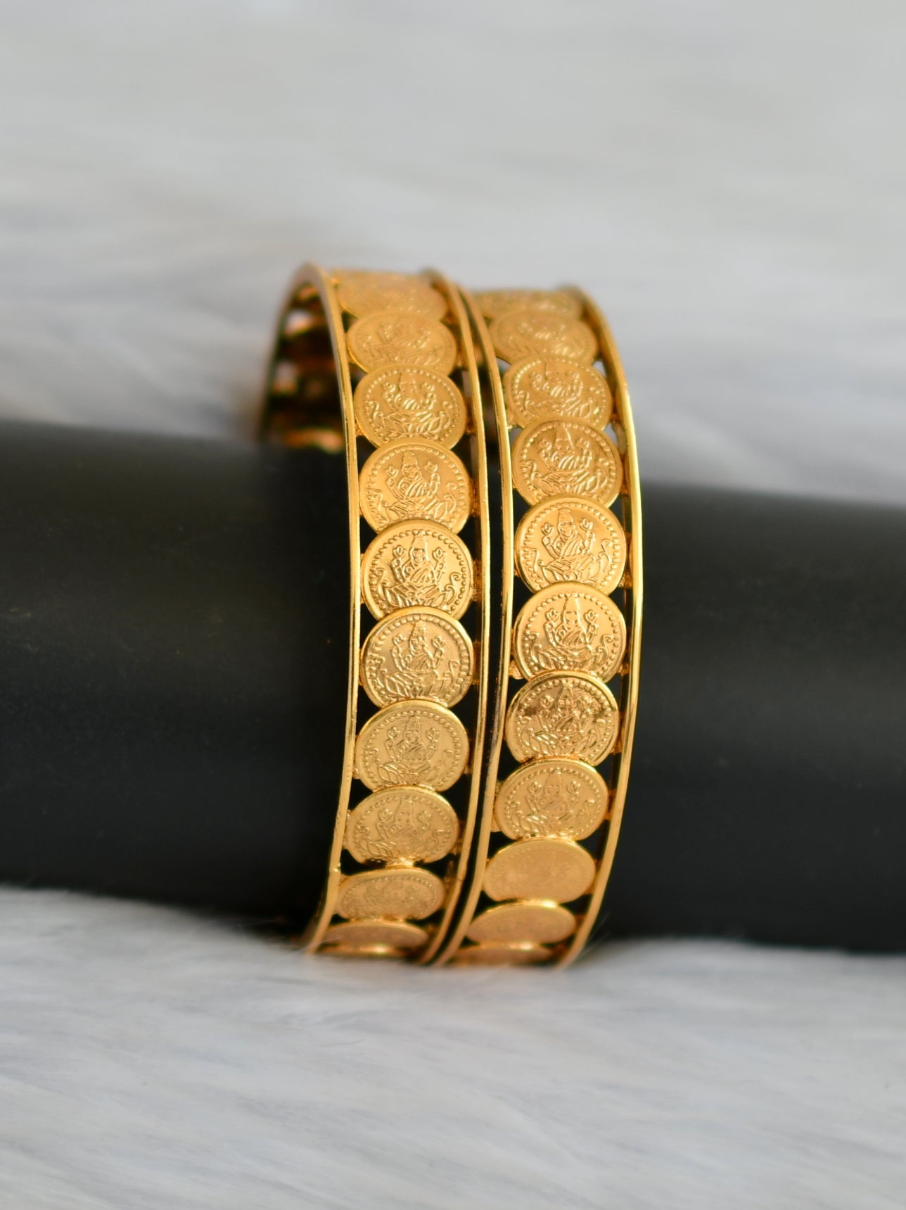 Size Diameter Bangles with Lakshmi Coin Design in Antique Tone - s – Shobitam