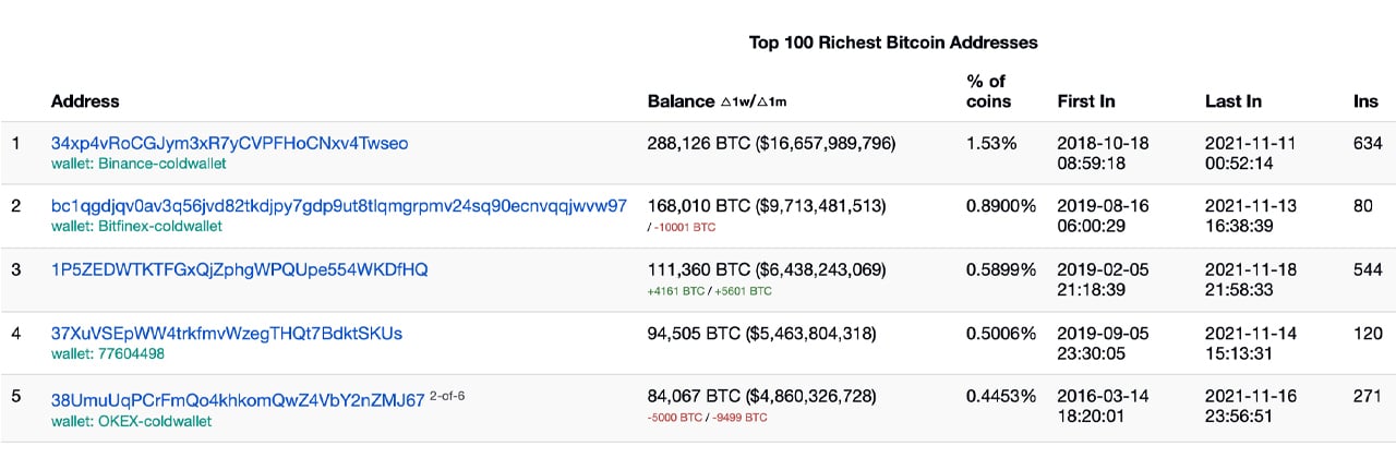 The Biggest BTC Whales: Who Owns the Most Bitcoin?